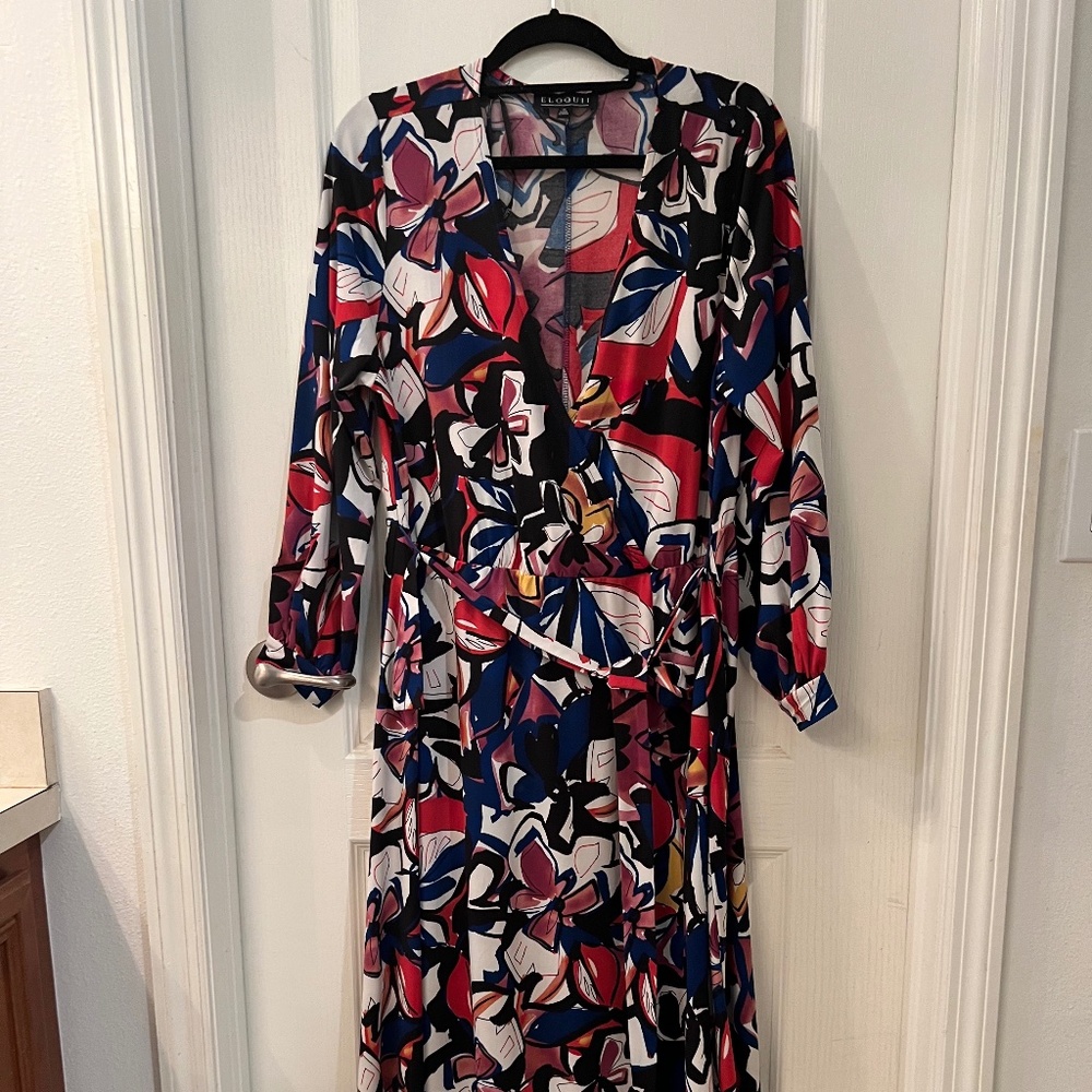 ELOQUII colorful floral maxi dress